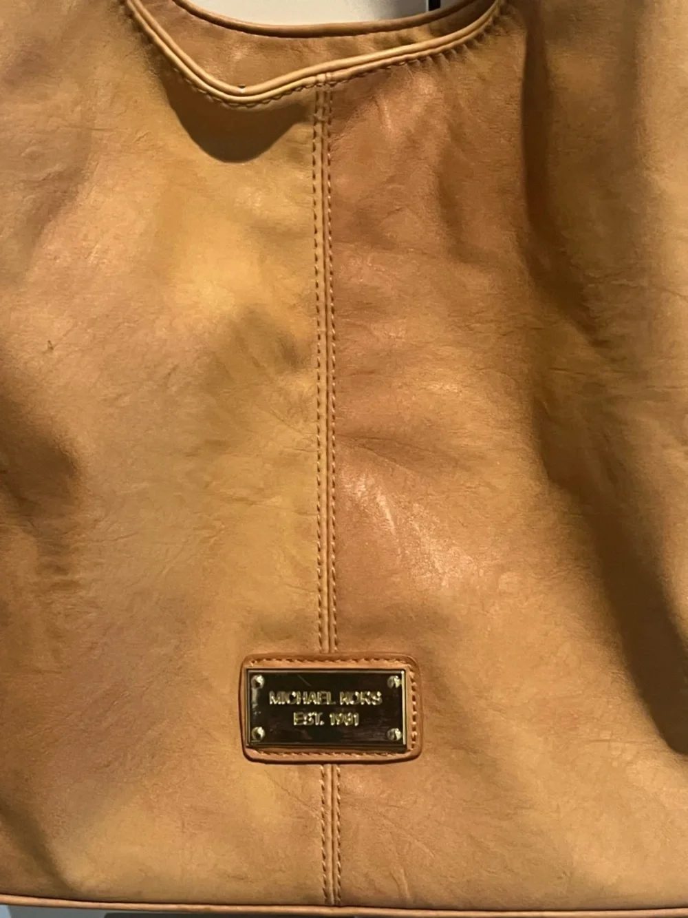 MICHAEL Michael Kors Tan Leather Shoulder Hobo with Braided Handles - Picture 4 of 7